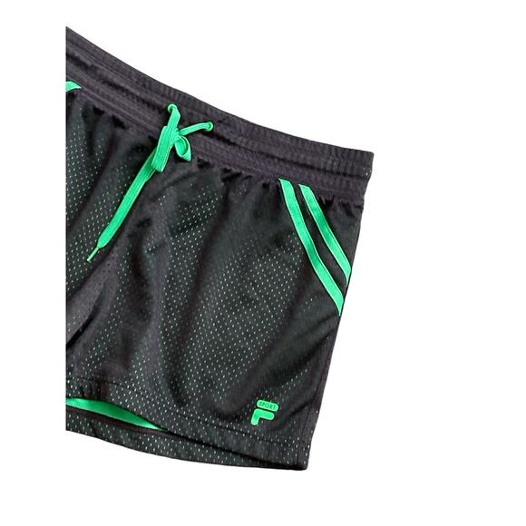 FILA Sport Womens Sz Medium Green Gray Mesh Running Athletic Workout Gym Shorts - Picture 3 of 4